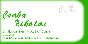 csaba nikolai business card